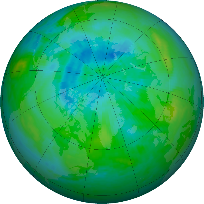 Arctic ozone map for 12 September 1984